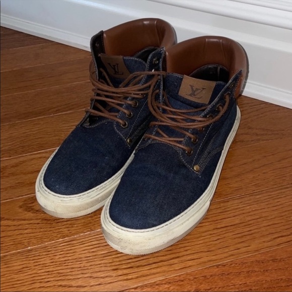 Louis Vuitton | Shoes | Authentic Louis Vuitton Mens Denim Sneakers ...